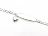 Silver Baby Heart Charm ID Bracelet