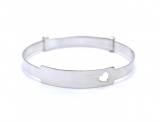 Silver Babies ID Cut Out Heart Expandable Bangle