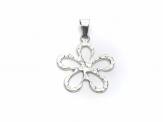 Silver Single Flower Pendant 38 x 25mm