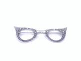 Silver & Marcasite Glasses Brooch