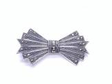 Silver & Marcasite Bow Brooch