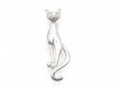 Silver Cat Brooch