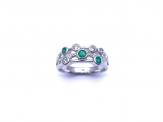 Silver Emerald & CZ Fancy Ring