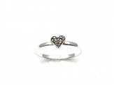 Silver and Marcasite Heart Shaped Ring