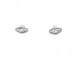 Silver CZ Planet Stud Earrings