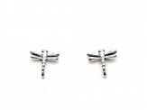 Silver Dragonfly Stud Earrings