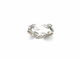 Silver Cut Out Leaves Adjustable Band Ring