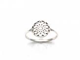 Silver Flower Disc Ring