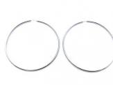 Silver Sleeper Hoop Earrings 70mm