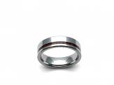 Tungsten Carbide Ring Wood Inlay 7mm