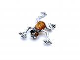 925 Amber Frog Prince Pendant