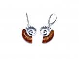 925 Amber Fossil Drop Earrings