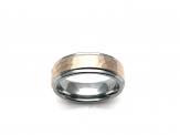 Tungsten Carbide Hammered Ring Rose IP Plating