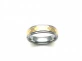 Tungsten Carbide Hammered Ring Yellow IP Plating