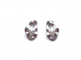 Silver CZ 6 Stone Fancy Stud Earrings 17MM