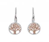 Silver Drop Earrings With Rose Gold Plaiting