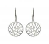 Silver Unique Tree of Life Drop Earrings