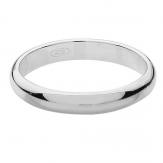 Silver D Shaped Wedding Ring 3mm J