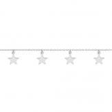 Silver Ladies Star Charms Bracelet 7 Inches