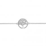 Silver CZ Tree Of Life Belcher Bracelet 7-8 Inch