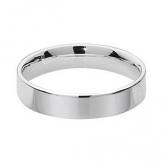 Silver Flat Court Wedding Ring 4mm J