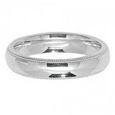 Silver Millgrain Court Wedding Ring 4mm R