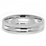 Silver Millgrain Edge Wedding Ring 5mm