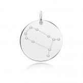 Silver Rhodium Gemini Zodiac Constellation Pendant