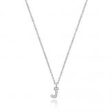 Silver Rhodium Plated CZ Initial Necklace J