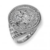 Silver St George Coin Ring Size X
