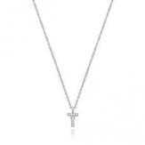 Silver Rhodium Plated CZ Initial Necklace T