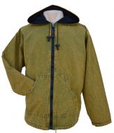 Light weight - Stonewashed - cotton - hooded jacket - green