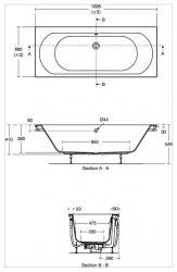 Ideal Standard Tesi 1700 x 700mm Idealform Double Ended Bath