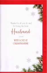 Christmas Card - Large - Husband - Red Car - Glitter - Out of the Blue