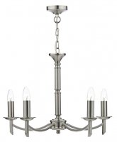 Dar Ambassador 5 Light Dual Mount Pendant Satin Chrome