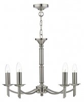 Dar Ambassador 5 Light Dual Mount Pendant Satin Chrome