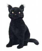 Soft Toy Black Cat Sitting by Hansa (35cm) 7012