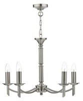 Dar Ambassador 5 Light Dual Mount Pendant Satin Chrome