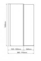Roman Lumin8 Inward Folding Bath Screen - Black