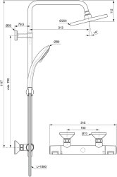 Ideal Standard Ceratherm T20 Thermostatic Dual Shower Mixer - Chrome