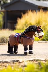 Lemieux Mini Toy Pony Chancer - Bay Racing Thoroughbred