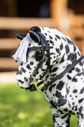 Lemieux Mini Toy Pony Dakota - Appaloosa Set Western Black Saddle Bridle Red Pad
