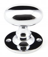 Polished Chrome Oval Mortice/Rim Knob Set
