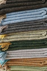 Tweedmill Herringbone Throw 100% Pure New Wool - Charcoal & Silver