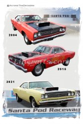 Plymouth Roadrunner American Car Birthday Card created by LDA.  C38