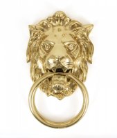 Polished Brass Lion Head Knocker