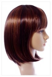 Golden Brown Straight Hair 14 Inch In Length Synthetic Hair Wigs