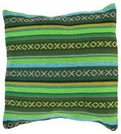 Filled Cushion - Cotton Gheri front - Olive Green