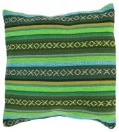 Filled Cushion - Cotton Gheri front - Olive Green