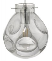 Dar Quinn Pendant Polished Chrome & Smoked